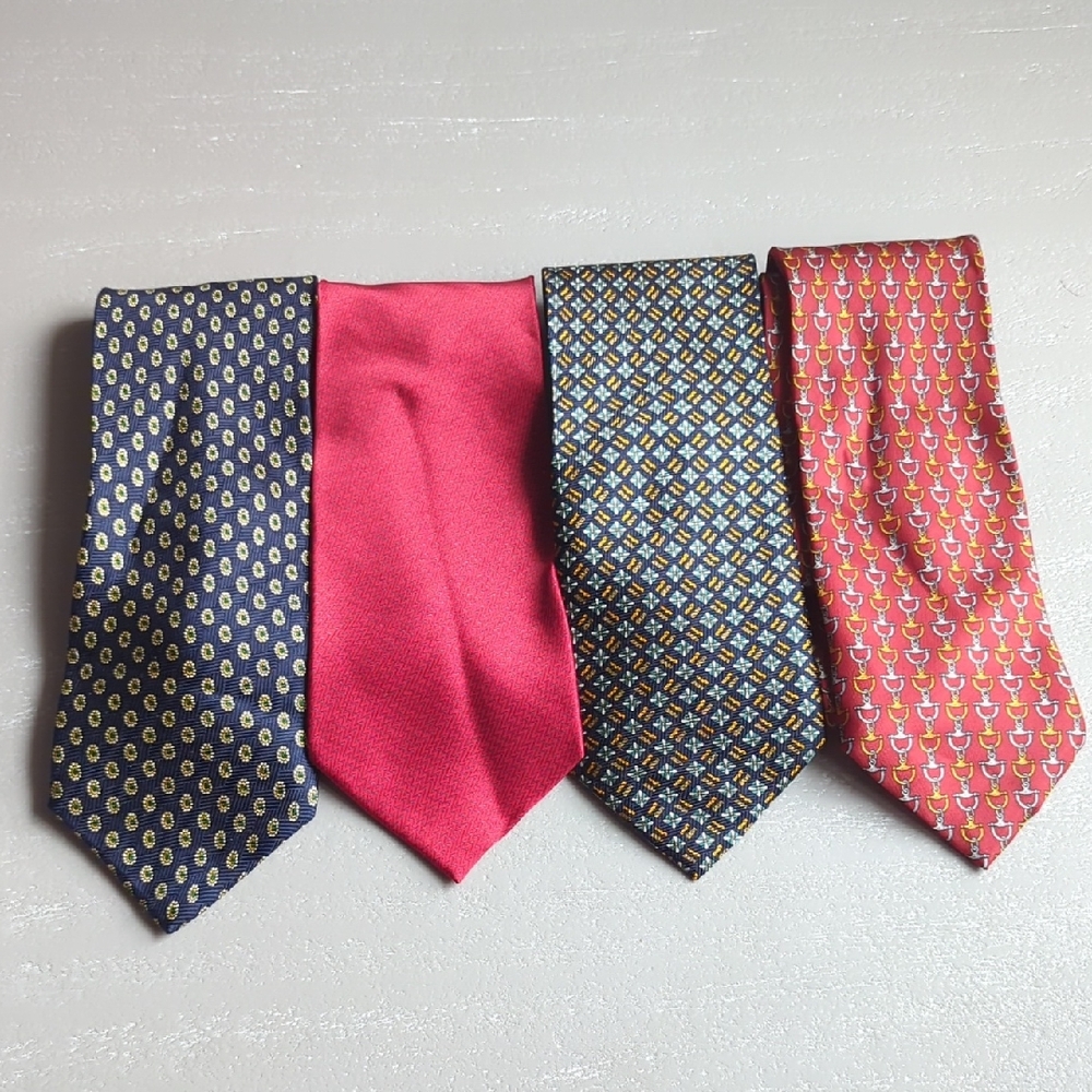 Mens Tie Bundle (4) 100% Silk‎ 4" Width